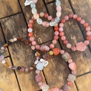 Set of 5 gemstone bracelets